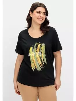 Футболка sheego, цвет schwarz bedruckt