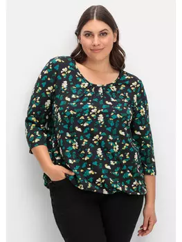 Футболка sheego, цвет schwarz gemustert