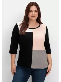 Футболка sheego, цвет schwarz gemustert