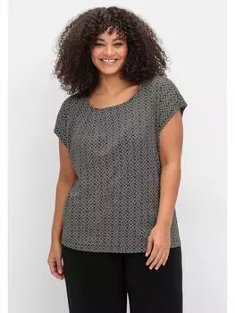 Футболка sheego, цвет schwarz gemustert