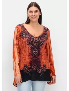 Футболка sheego, цвет schwarz gemustert