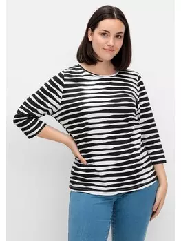 Футболка sheego, цвет schwarz gestreift