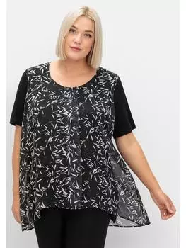 Футболка sheego, цвет schwarz-wei gemustert