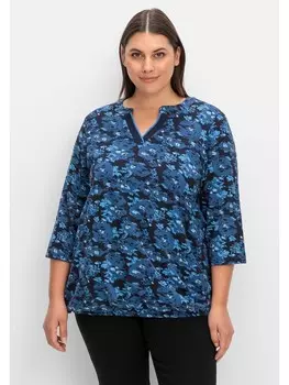 Футболка sheego, цвет tiefblau gemustert