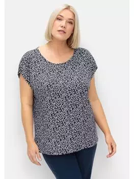 Футболка sheego, цвет tiefblau gemustert