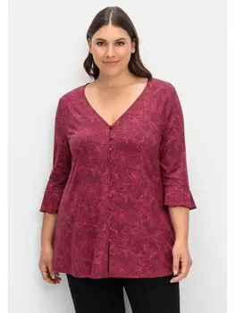 Футболка sheego, цвет weinrot gemustert