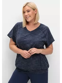 Футболка sheego Funktions, цвет marine meliert