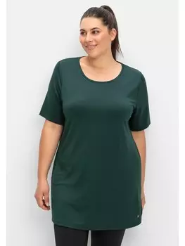 Футболка sheego Funktionslongshirt, цвет tiefgrn