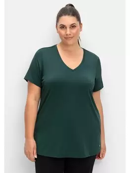 Футболка sheego Funktionsshirt, цвет tiefgrn