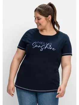Футболка sheego Jersey, цвет nachtblau bedruckt