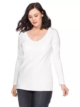 Футболка sheego Langarm, белый