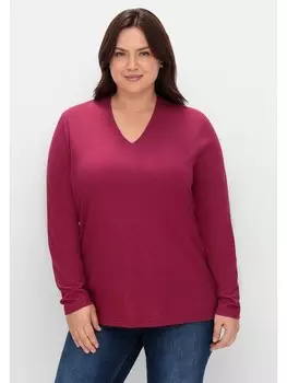 Футболка sheego Langarmshirt, цвет beere