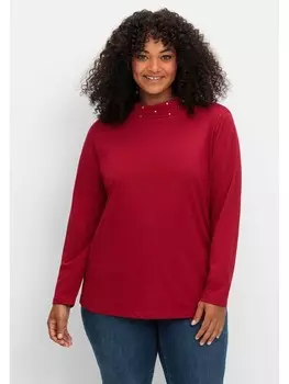 Футболка sheego Langarmshirt, цвет kirschrot