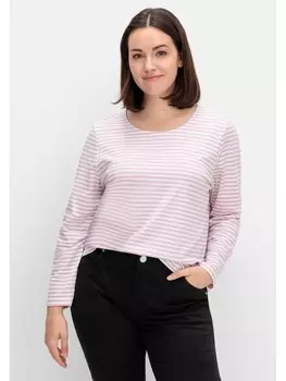 Футболка sheego Langarmshirt, цвет ros gestreift