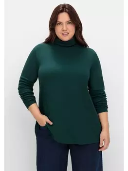 Футболка sheego Langarmshirt, цвет tiefgrn