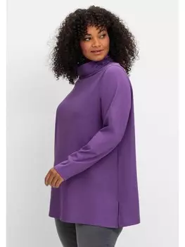 Футболка sheego Langarmshirt, фиолетовый