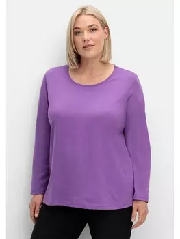Футболка sheego Langarmshirt, фиолетовый