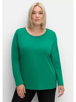 Футболка sheego Langarmshirt, зеленый