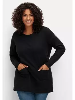 Футболка sheego Longshirt, черный
