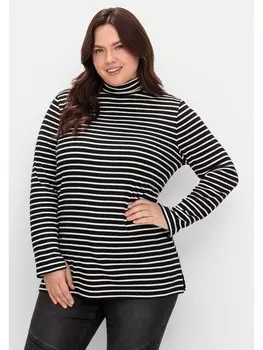 Футболка sheego Ringelshirt, цвет schwarz-wei