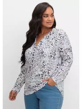 Футболка sheego Shirtbluse, цвет ecru gemustert
