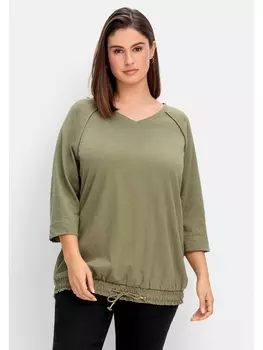 Футболка sheego Sweatjacke, хаки