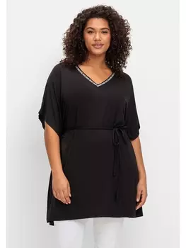 Футболка sheego tunika, черный