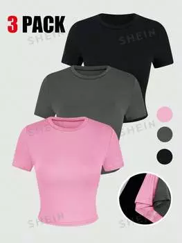 Футболка Shein Ezwear женская, 3 штуки