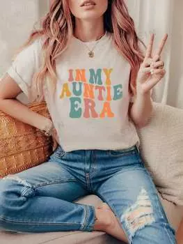 Футболка Shein Lune с круглым вырезом и коротким рукавом, абрикосовый