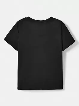 Футболка Shein с рисунком и буквами, черный