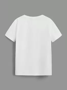 Футболка Shein с рисунком мультфильма, белый
