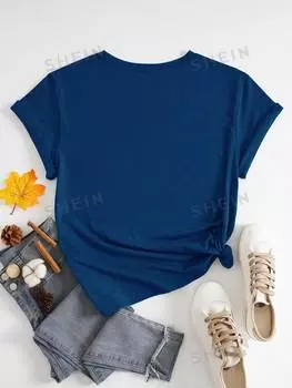 Футболка Shein Slayr с принтом Тедди, синий