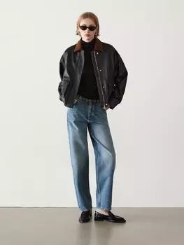Футболка шерстяная с длинным рукавом Massimo Dutti, черный