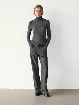 Футболка шерстяная с длинным рукавом Massimo Dutti, серый