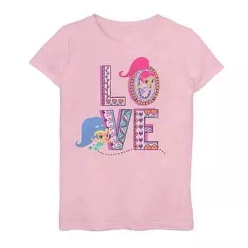 Футболка Shimmer And Shine с рисунком «Love» для девочек 7–16 лет Licensed Character
