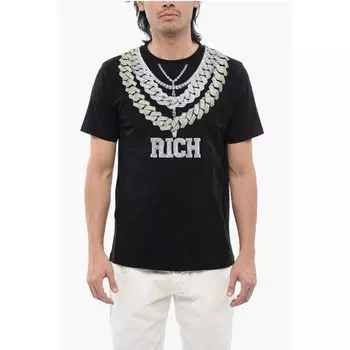 Футболка SHINAZU классического кроя с принтом ожерелья John Richmond, Black