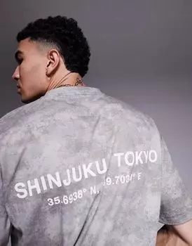 Футболка Shinjuku свободного покроя с камуфляжным принтом River Island