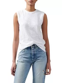 Футболка школьницы без рукавов из толстого джерси белого цвета ATM