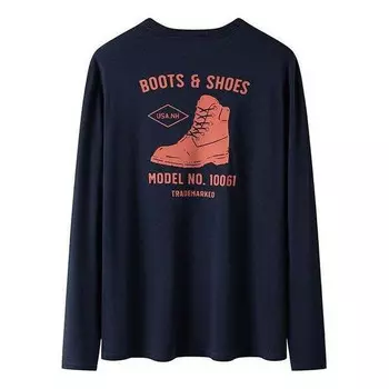 Футболка shoe logo long sleeves t-shirt 'navy pink' Timberland, синий