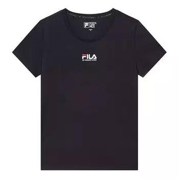 Футболка short sleeve 2019 minimalistic embroidered skin friendly short sleeve t blue Fila, синий