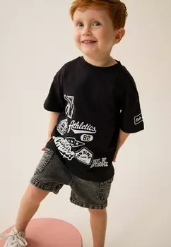 Футболка SHORT SLEEVE VARSITY REGULAR FIT Next, черный