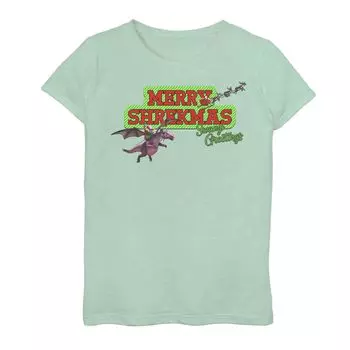 Футболка Shrek Dragon Merry Shrekmas Seasons Greetings для девочек 7–16 лет Licensed Character