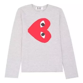 Футболка side heart logo 'grey' Comme Des Garcons Play, серый