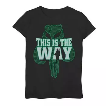 Футболка силуэта с логотипом «This Is The Way» для девочек 3–16 лет «Звездные войны, мандалорец» Licensed Character