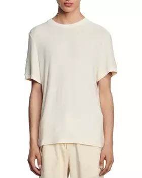 Футболка Silvio в рубчик с короткими рукавами Sandro, цвет Ivory/Cream