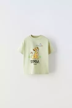 Футболка «симба король лев дисней» ZARA, светло-зеленый