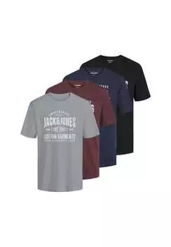 Футболка Simon с короткими рукавами упаковка 5 шт. Jack & Jones, черный