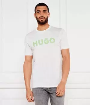 Футболка синего цвета Regular fit Hugo, бежевый
