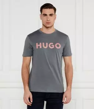 Футболка синего цвета Regular fit Hugo, серый