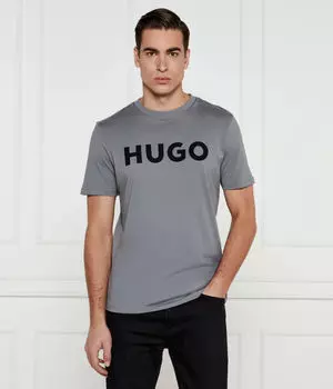 Футболка синего цвета Regular fit Hugo, серый